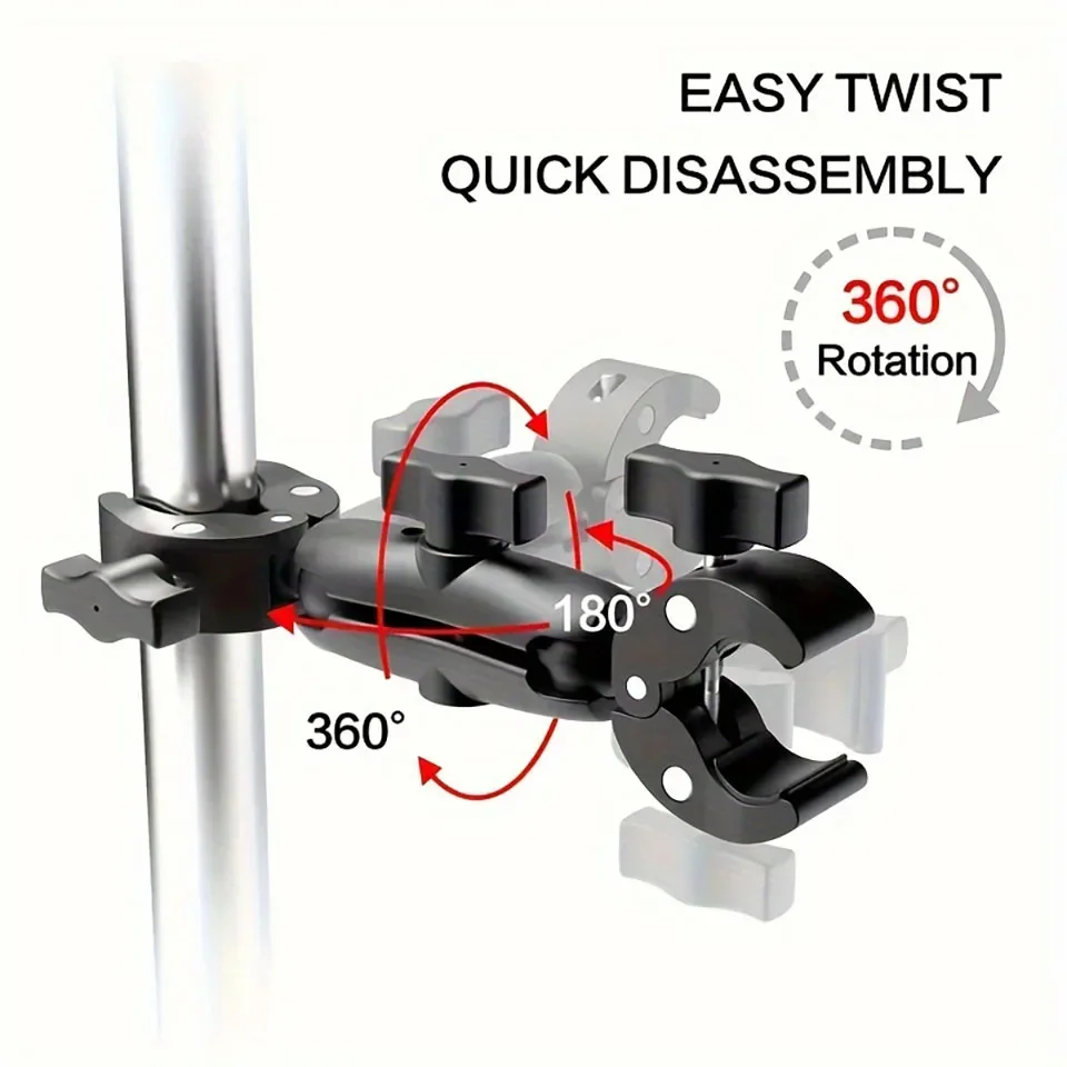 Двойной шарнирный зажим Super Clamp Magic Arm Clip 360° °   Двойной суперзажим для мотоцикла-зонтического велосипеда