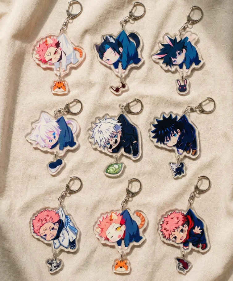 

Акриловый брелок для ключей с персонажами аниме JJK: Юдзи Итадори, Сугуру Гето – подвеска для рюкзака, классическое украшение, милый мультяшный подарок