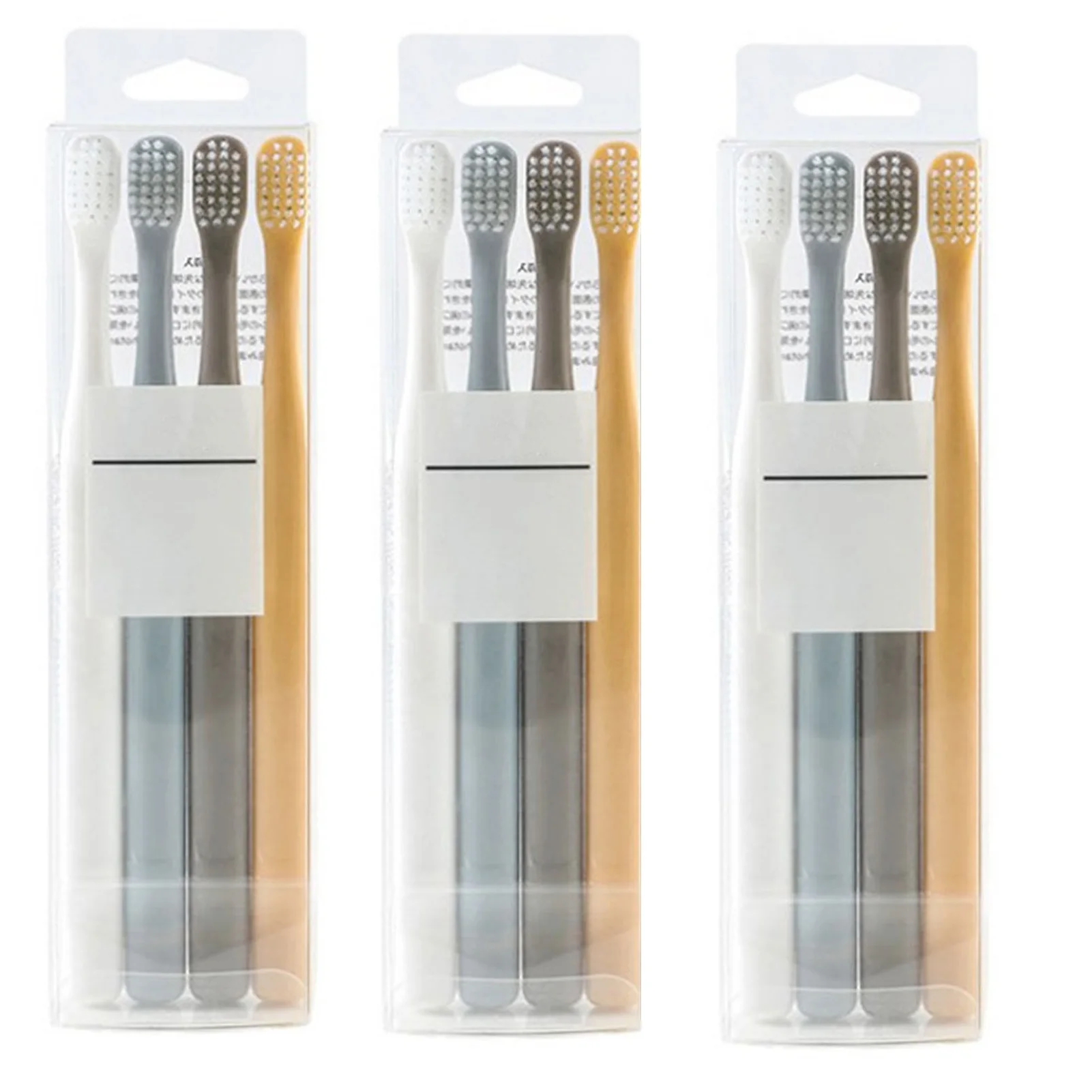 12/20Pcs Ultra-Soft Toothbrush Ultra Fine Adult Teeth and Gum Care Eco Friendly Travel Teeth Brush Mixed Colour Pack of 4 Units