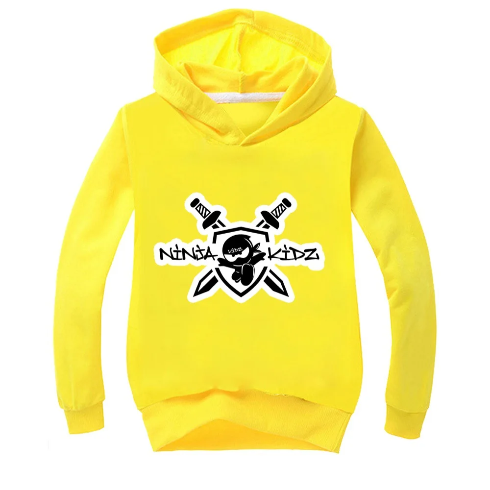 Boys Hooded Pullover Girls T Shirt NINJA KIDZ Kids Casual Sweatershirt Child Fashion Clothes Cotton Birthday Coat Costume 2-16Y