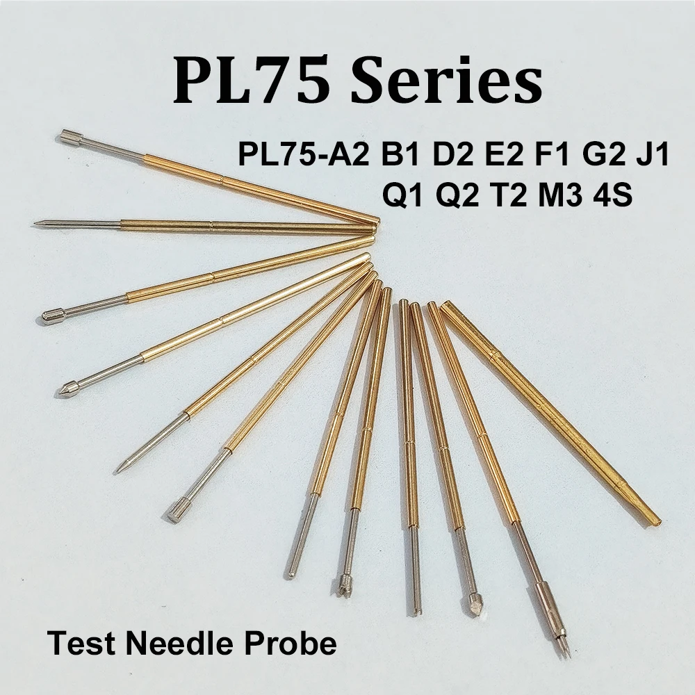 10Pcs PL75 Series Spring Test Pin PL75-A2 B1 D2 E2 F1 G2 J1 Q1 Q2 T2 M3 4S PCB Scalable Spring Test Probe Pogo Pin Connector