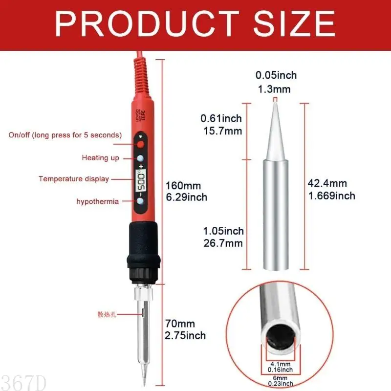 AP28 Digital Soldering Iron 80W with  Adjustable Temperature LCD Welding Tools Ceramic Heater Soldering Tips Tool