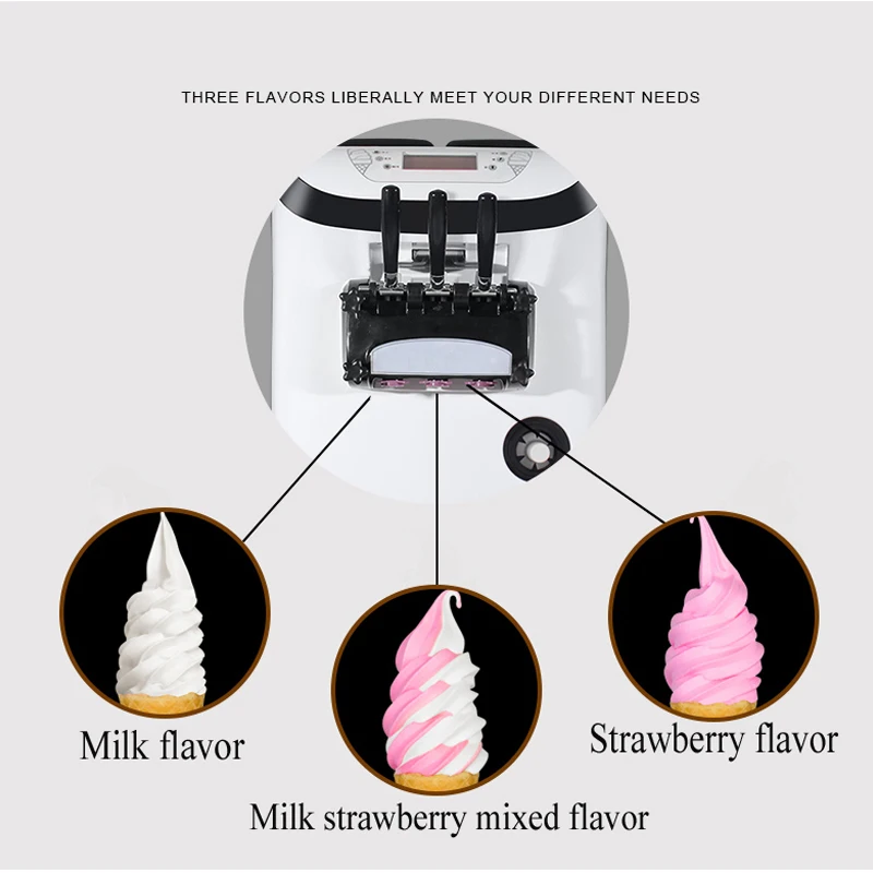 آلة صنع الآيس كريم التجارية 3 نكهات رخيصة آلة صنع الآيس كريم لمتجر الحلوى آلة الآيس كريم