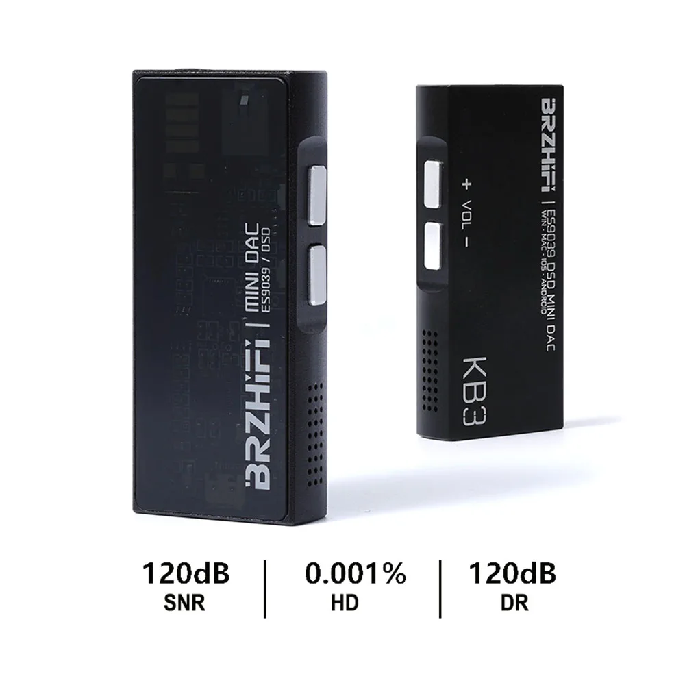 Hifi Portable Mini ES9039Q2M Decoder Earbuds Decoding Amplifier for Headset Earphone 3.5mm 4.4mm Interface Headphone Decode Amp