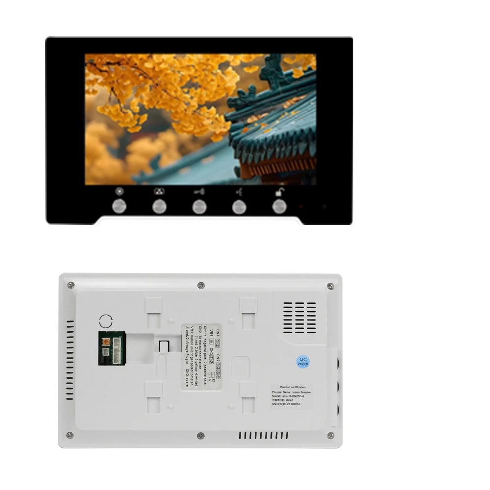 Homefong  RFID Video Intercom Wired Video Door Phone 7 Inch Monitor Outdoor Doorbell Panel Unlock Rainproof  HD Camera