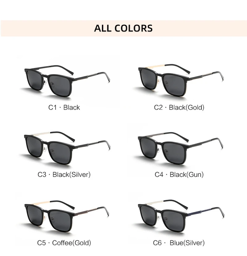 BEMORE Men Square Alloy Clip on Prescription Eyewear Polarized UV400 Magnetic Optical Magnifying Shadow Eyeglasses