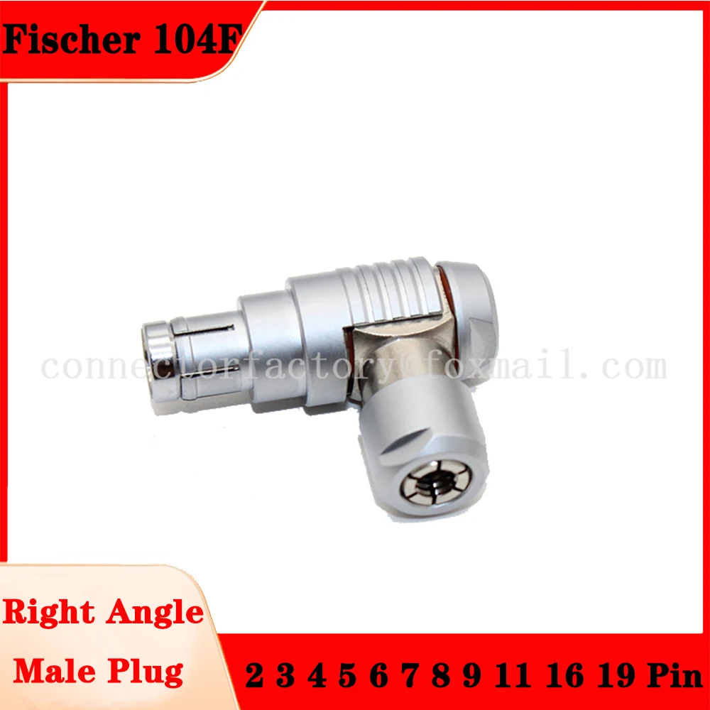 

Compatible Fischer 104F 2F 2 3 4 5 6 7 8 9 11 16 19 Pin Waterproof IP68 Right Angle Male Plug Push-pull Self-locking Connector