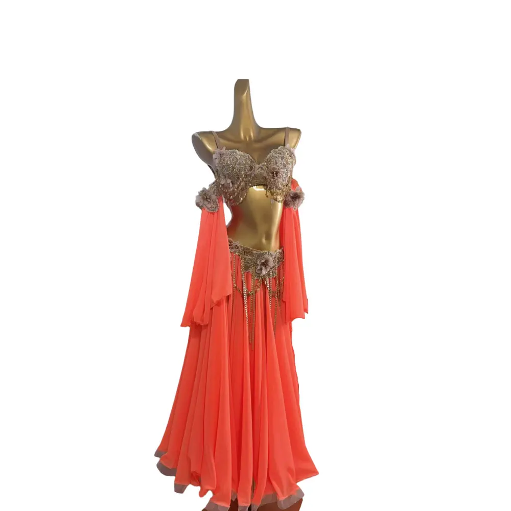 Latin Dance Adult Children'S Dress Rhinestone High-End Custom Split Style Belly Dance Tango Female Adult Professional Clothing