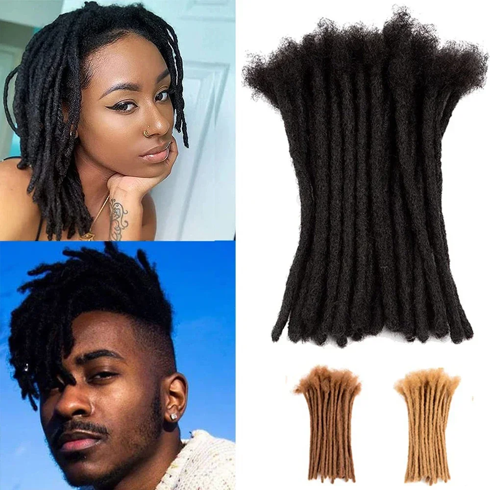 Dreadlock Extensions Human Hair For Men/Women Crochet Braids Organic hair Dread Loc Extensions 0.6 cm Faux Locks Crochet  Hair