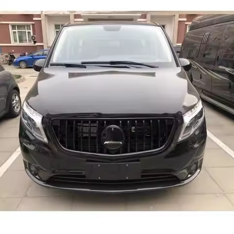 For Gloss Black Mercedes-Benz Vito W447 Style Grill 2014-2019 Front Inlet Bumper Grille Middle Mesh Grid Front End Accessory
