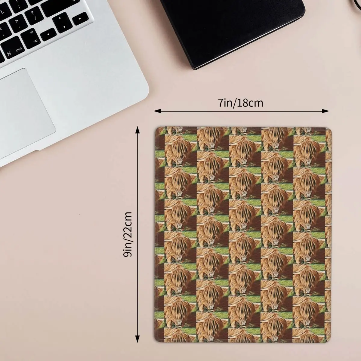 Highland Cow Animal 7x9 in 22x18 cm Mouse Pad Computer Keyboard Mouse Mat Gaming PC Laptop Desk MatOffice Accessories Table Mats
