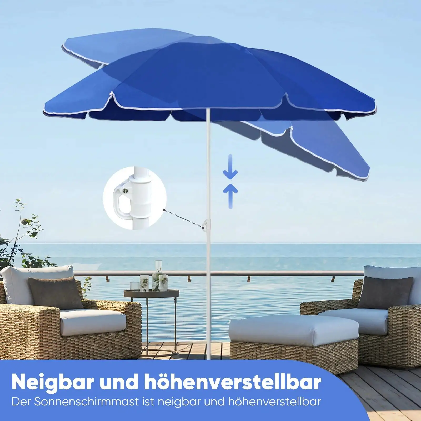 Waterproof, Wind Resistant, Outdoor Canopy, Heavy Duty, Backyard, Market Booth Umbrella