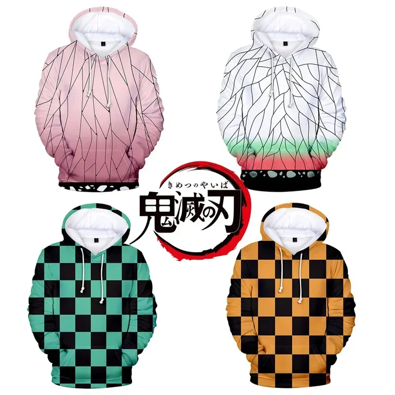 Sudaderas con capucha de Anime Demon Slayer Kimetsu No Yaiba, sudaderas con capucha, Cosplay Kamado Nezuko Tanjirou, disfraz con capucha NM25