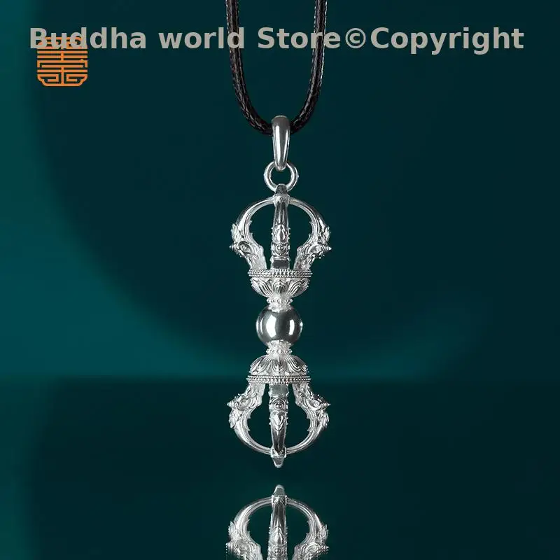Buddhist TOP Powerful Silver Vajra talisman Thailand Tibet efficacious buddha Amulet Eliminate bad luck bless safety healthy