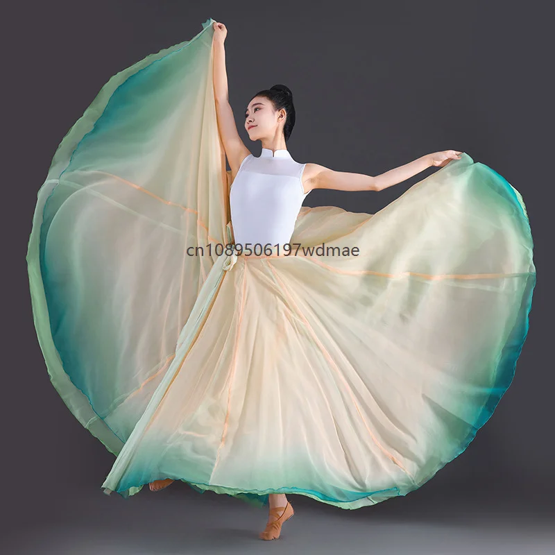 

Women's Classical Dance 720 Degree Skirt Flamenco Big Swing Stage Performance Costume Elegant Double-sided Skirt Multiple Styles