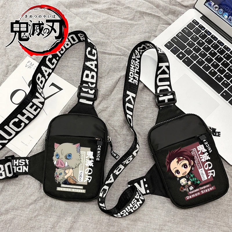 

Demon Slayer Harajuku Anime Phone Bag Kamado Nezuko Kanroji Mitsuri Shoulder Purse Chest Pouch Women Men Fashion Crossbody Bags