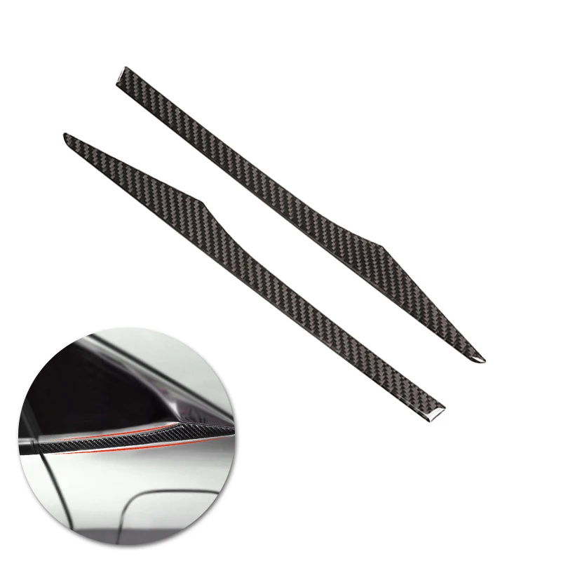 For Honda Civic 10th Gen 2016 2017 2018 2019 Car Carbon Fiber Exterior Rear Window Triangle Cover Strips Trim