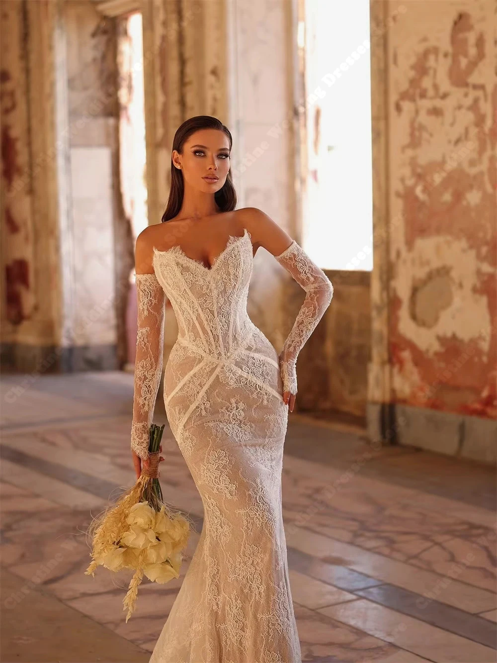 Роскошные свадебные платья с открытыми плечами, сексуальные очаровательные свадебные платья с трубой, помолвочные банкетные платья Vestidos De Novias по индивидуальному заказу