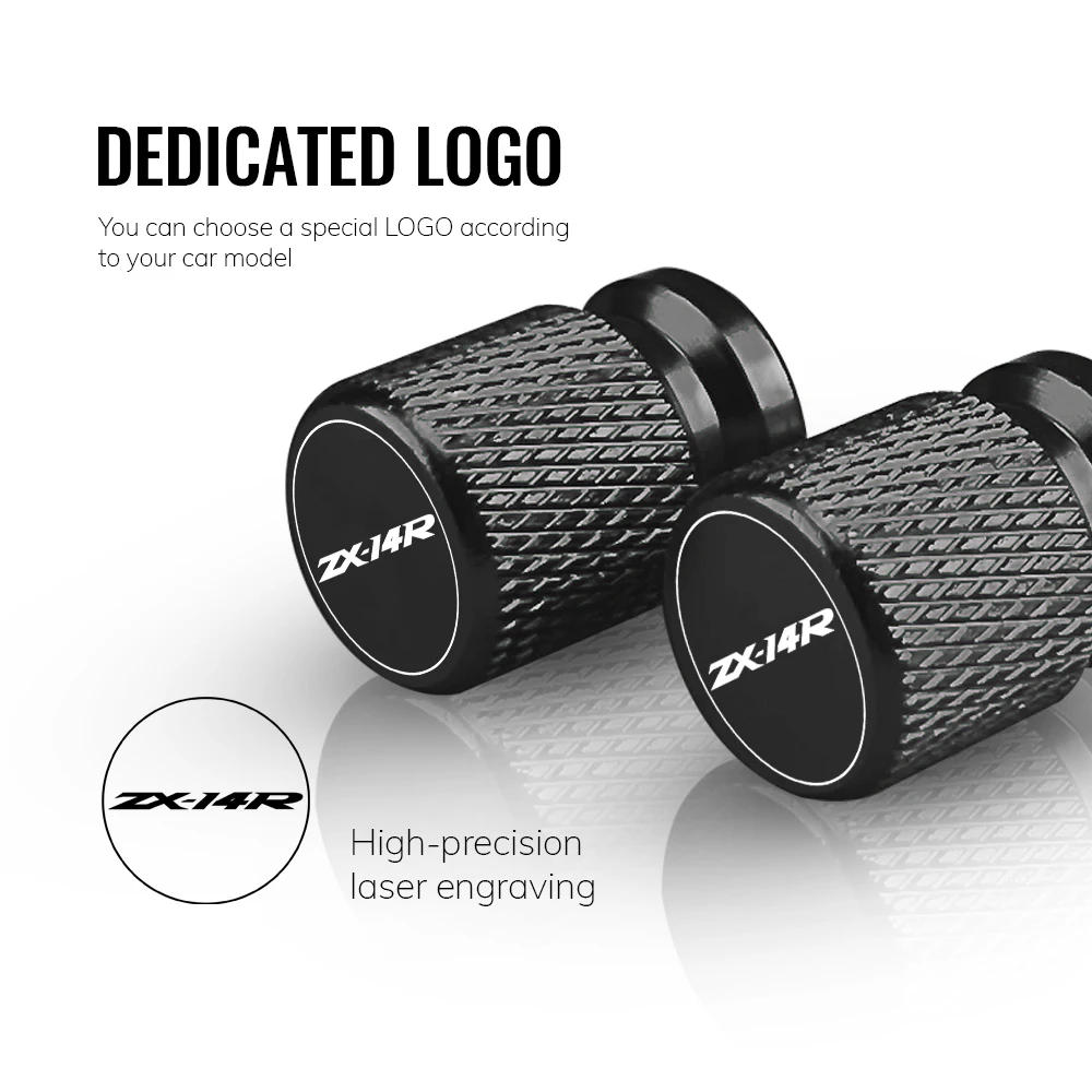 For Kawasaki Ninja ZX 14R ZX14R ZX-14R Motorcycle Accessories Standard Valve Cap Set Tire Caps Set CNC aluminum