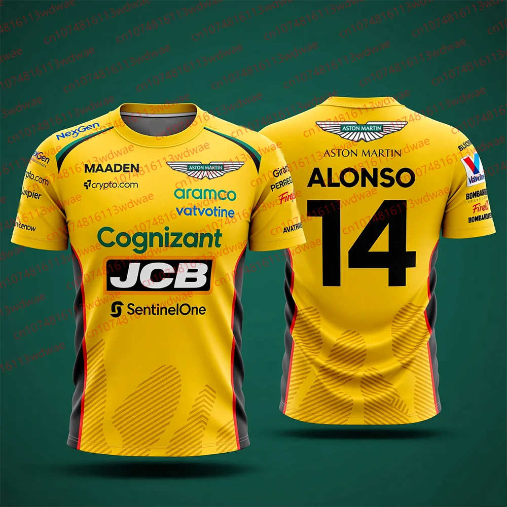 

Aston Martin Short-Sleeved shirt Team Training Clothing Stroll 18 Tee Quick-dry Fernando Alonso 14 Tshirt Man Streetwear T-SHIRT