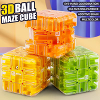 3D Maze Rolling Ball Puzzle Cube, Transparent Logic Thinking Toy,Educational Brain Teaser Stress Relief Game for Kids and Adults