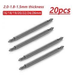 Metal Spring Bars for Watch Band, Strap Link Pins, Ferramenta de reparo, 22mm, 20mm, 18mm, 16mm, 19mm, 24mm, 26mm, 1.5mm, 1,8 milímetros, 2,0 milímetros, 20 PCes