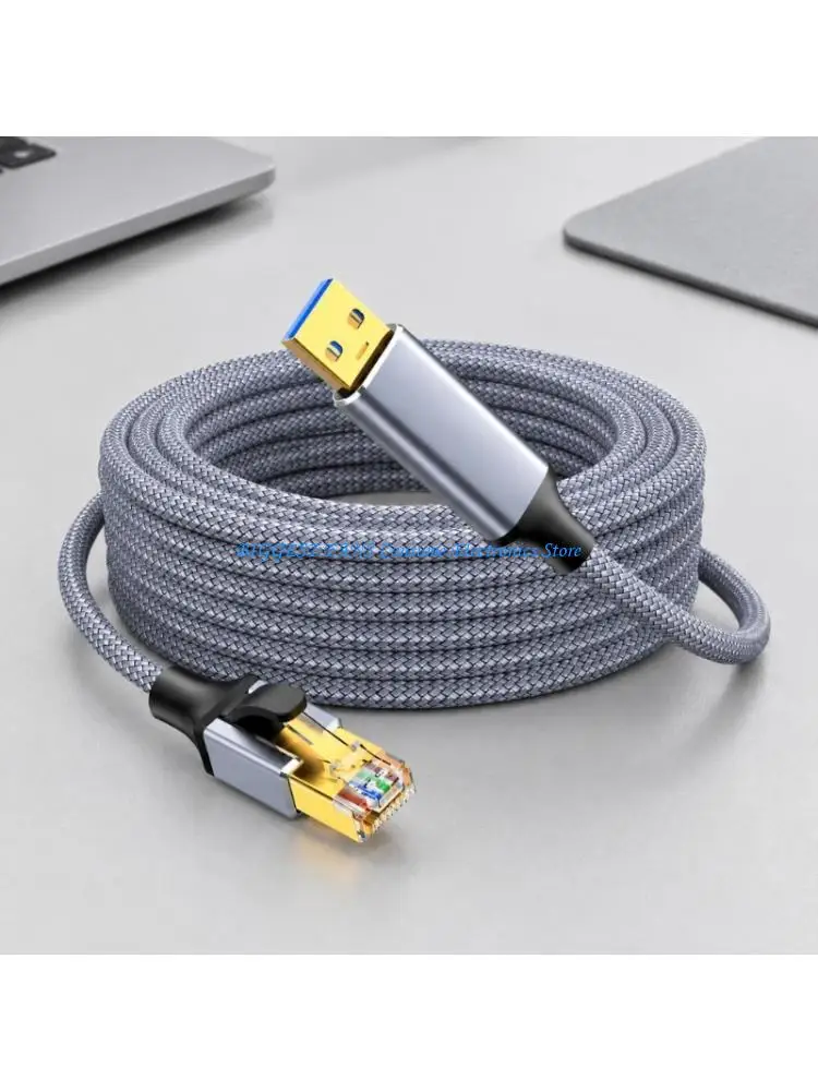 F68B Type C/USB to RJ45 Ethernet Link Cable Featuring Molded Strain Relief Both Ends