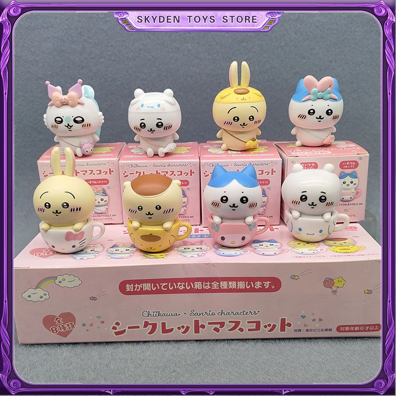 6cm Sanrio Figures My Melody Cosplay Little Bear Teacup Shoulder Kawaii Anime Doll Model Decorative Ornament Christmas Gift Toys