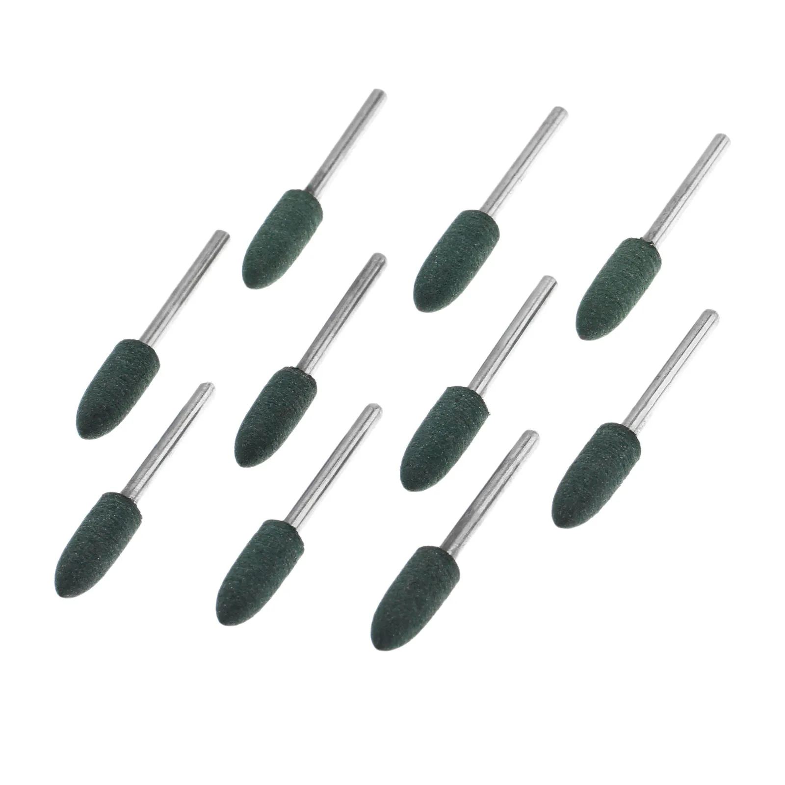 

10x Bullet Rubber Grinding Head Metal Surface Buffing Polishing Mounted Point 6mm for dremel Rotary Tool 3mm Shank