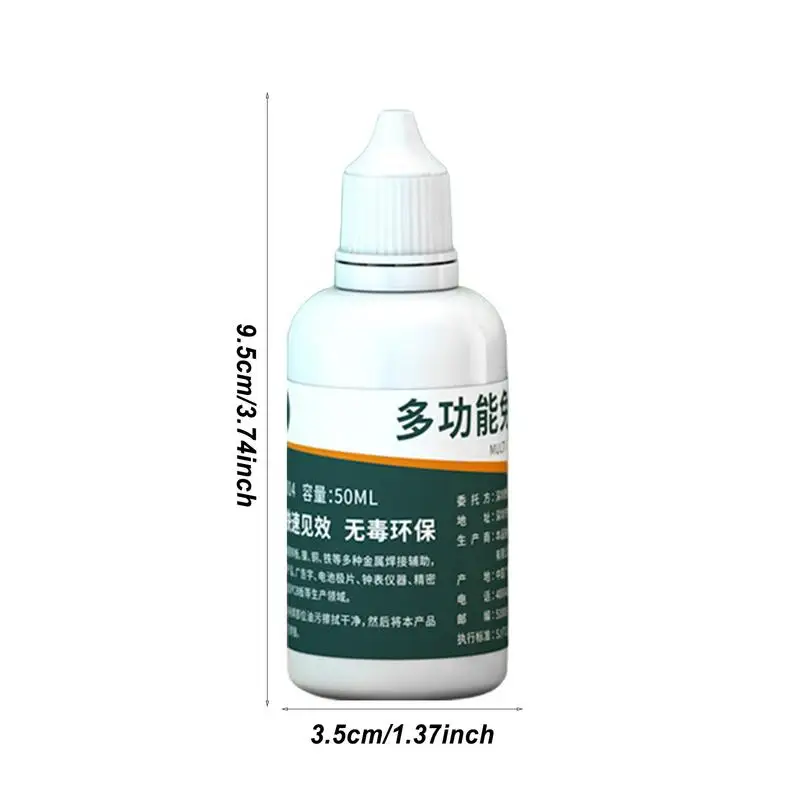 Fluxo Líquido Multifuncional, Metal Ambiental Seguro, Ferramenta de Solda, Reparação, Retrabalho de Solda, Aço Inoxidável, Cobre, Ferro, 50ml