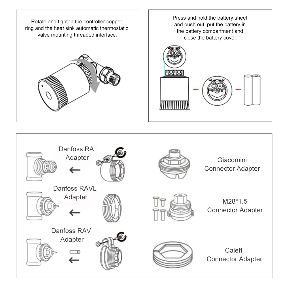 Tuya ZigBee 3.0 Smart Mini TRV Radiator Actuator Valve Thermostat Programmable Temperature Heater for Alexa Google Home Alice