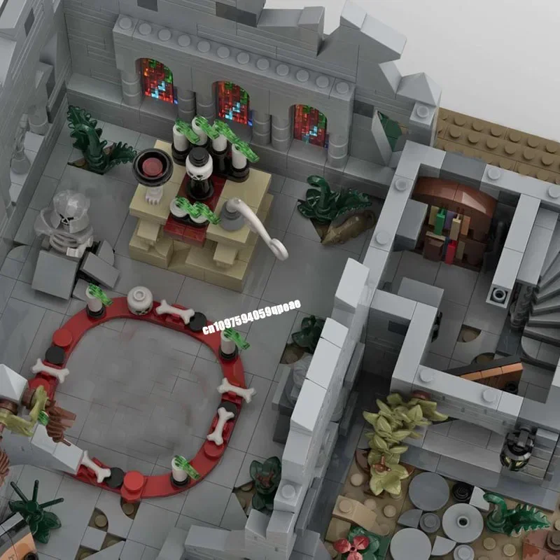 New 2834Pcs Moc European Medieval Castle Street View Series Dark Ritual Model Diy Creative Ideas Toy Birthday Gift Custom Puzzle