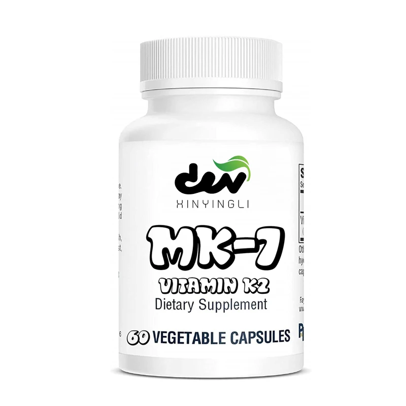 MK-7 (Vitamin K2), 60 capsules of vegetables, supports bone health - free of dairy products, fish, gluten, peanuts, shellfish