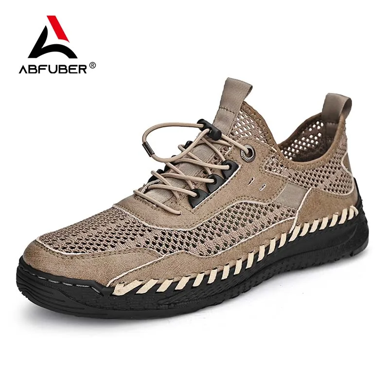 Waterproof Shoes Men Sneakers Summer Breathable Casual Men Shoes Water Comfortable Mesh Shoes Hand-sewn shoes