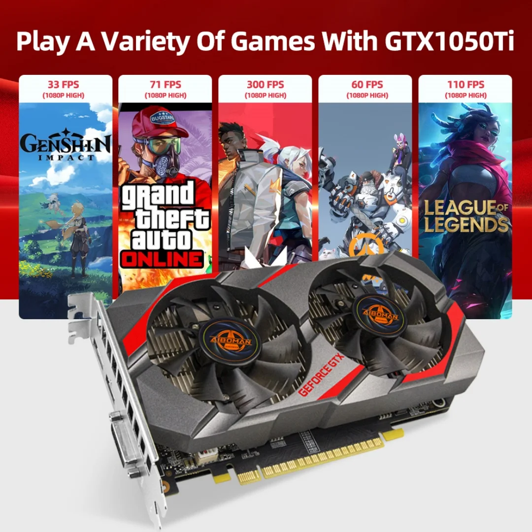 AIBOMAN GTX1050Ti 4GB 128 بت رسومات/تدرجات عالية الوضوح بطاقة رسومات الكمبيوتر المكتبي  ملحقات ترقية التجميع #2