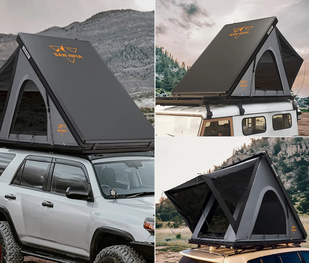 Barraca dura de alumínio para teto de carro, fácil configuração, à prova d'água, leve, para acampamento offroad 4x4