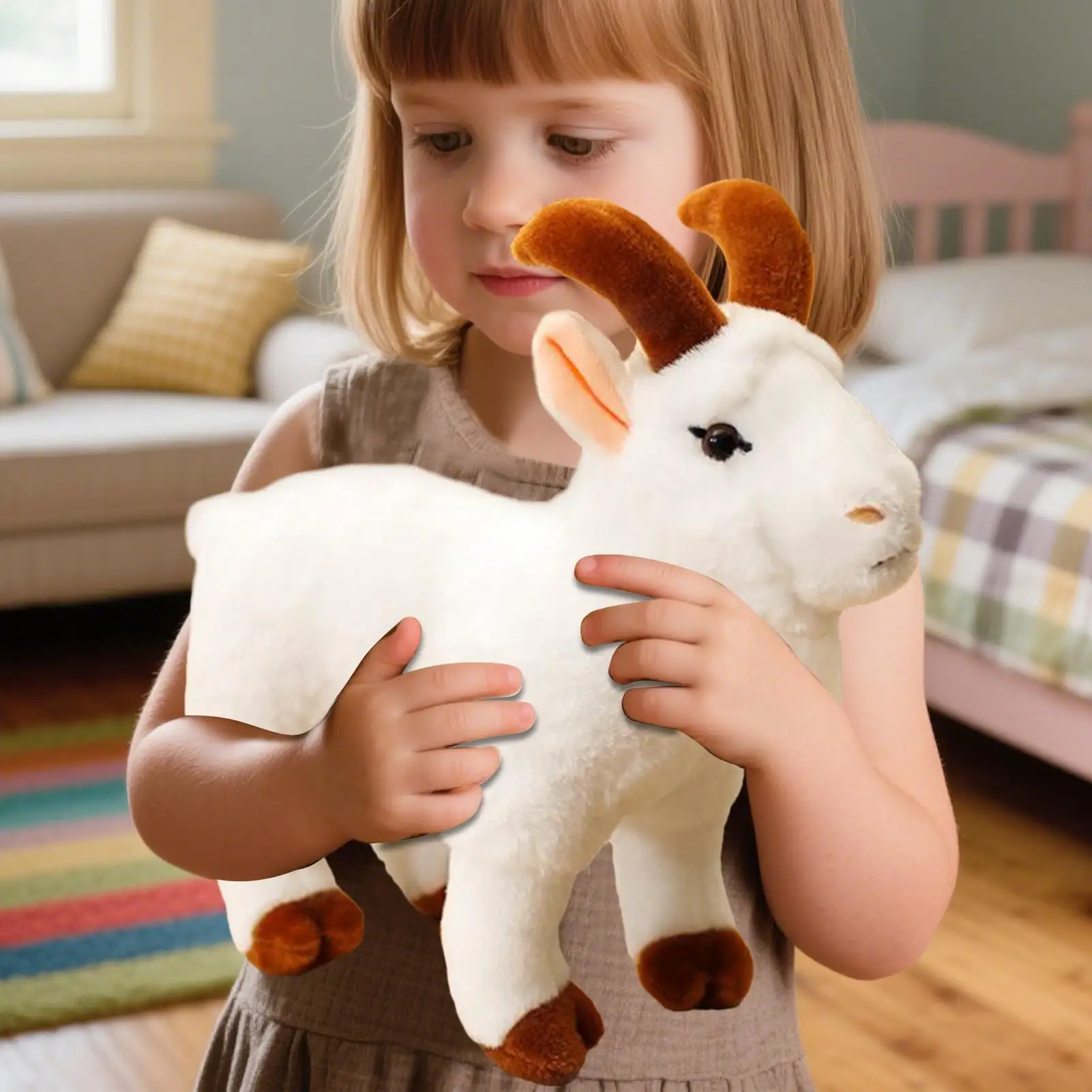 

Мягкая коза, реалистичная милая мягкая фигурка, игрушка, плюшевая игрушка для детей, мальчиков, девочек, мужчин, женщин, взрослых, детей, фермы