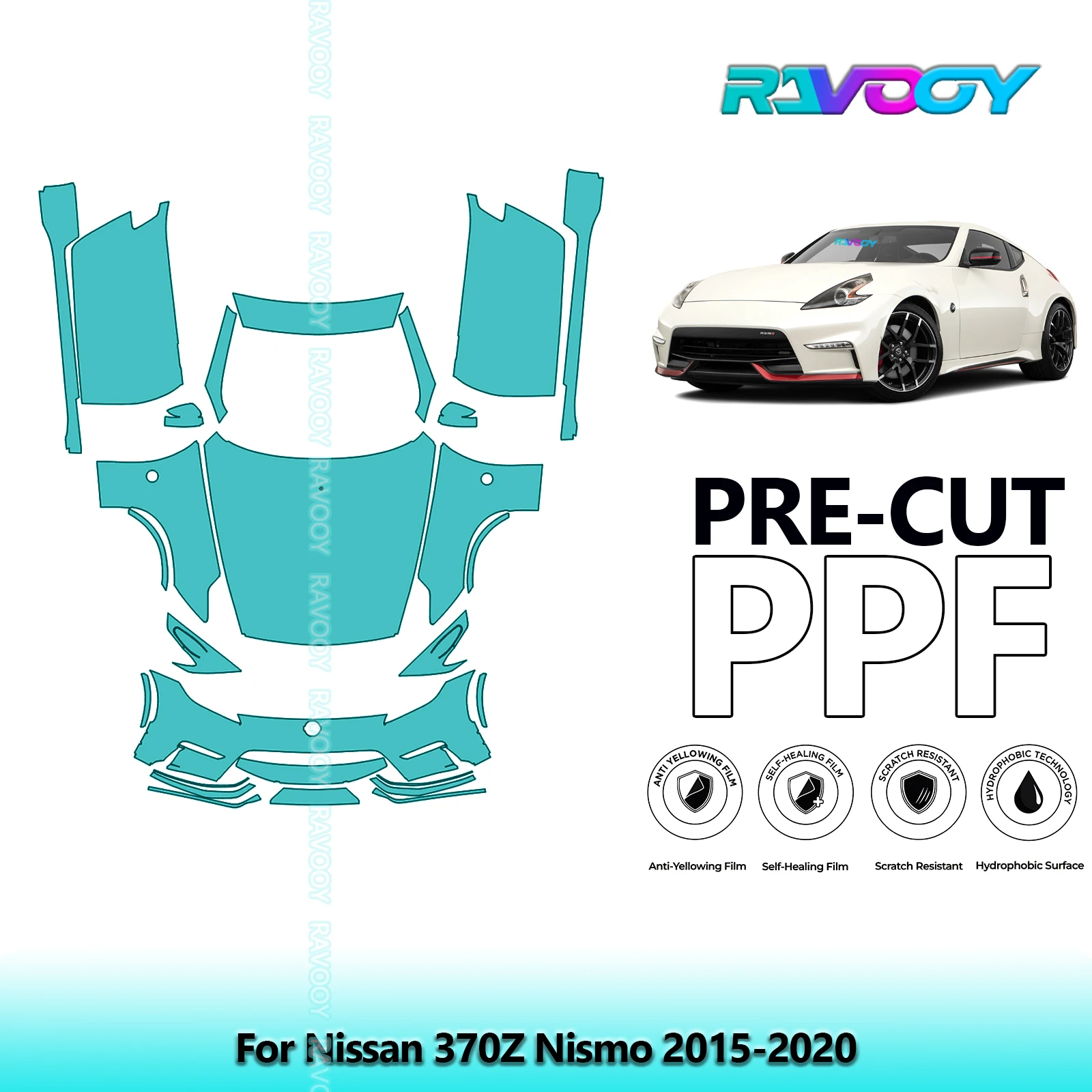 

Car Front Kit+Doors Clear Bra Precut PPF Paint Protection Film For Nissan 370Z Nismo 2015-2020
