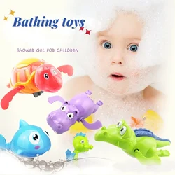 Baby Bath Toy Bathing Cute Swimming Animal Pool Beach Chain Clockwork Water Toy for Kid Water Play Bathroom Toy Random Color 1pc