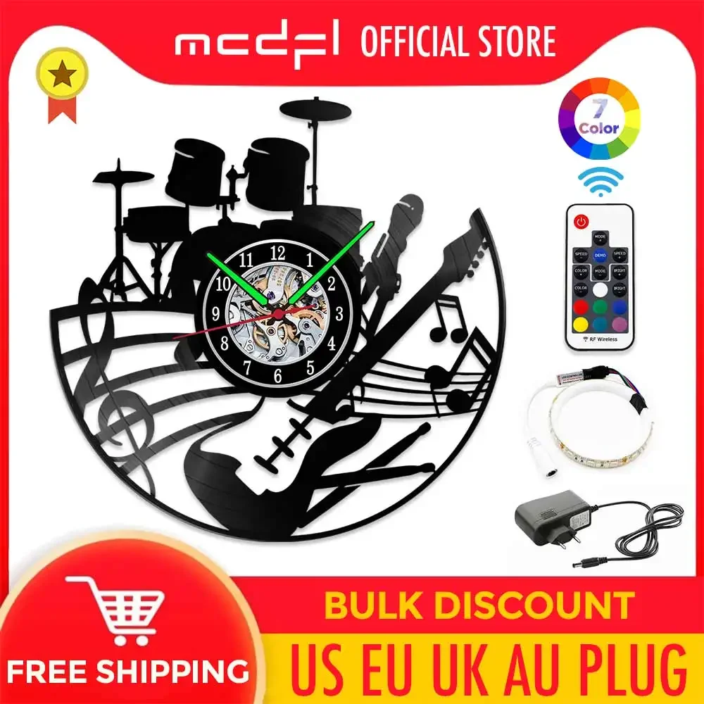 MCDFL Vinyl Records Clocks Bestseller Decor Home 3d Wall Clock Machinery Bedroom Decoration Modern for Loft Living Room Luxury