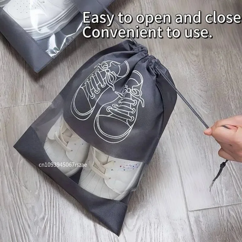 1-30pc Travel Reusable Shoes Storage Organizer Bags Travel Portable Closet Bag Waterproof Pocket Clothing Tranparent Hanging Bag view 6