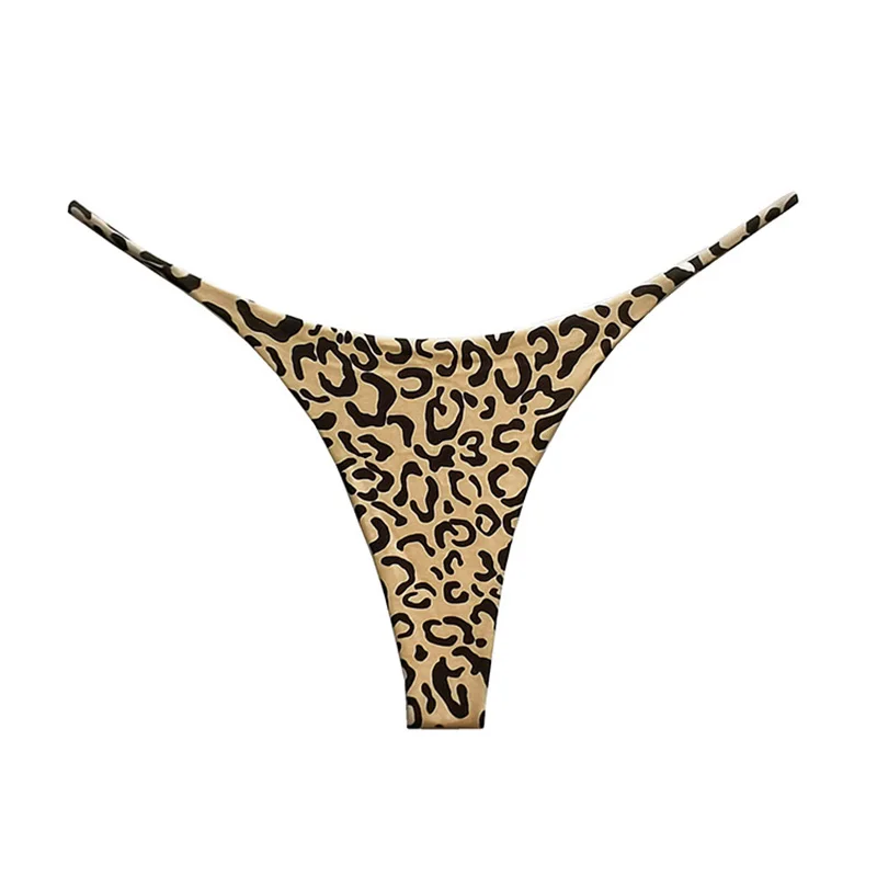 Bawełniane Leopard G String majtki damskie seksowne figi stringi niskiej talii T-back bielizna bikini bezszwowa bielizna damska rozmiar S-XXL