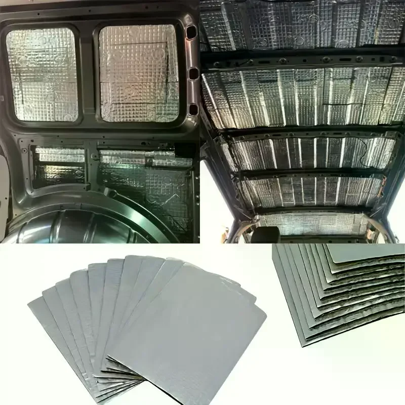 10Pcs Car Sound Insulation Door Sound Deadener Heat Insulation Engine Hood Heat Insulation Drain Pipe Sound Reduction Pads