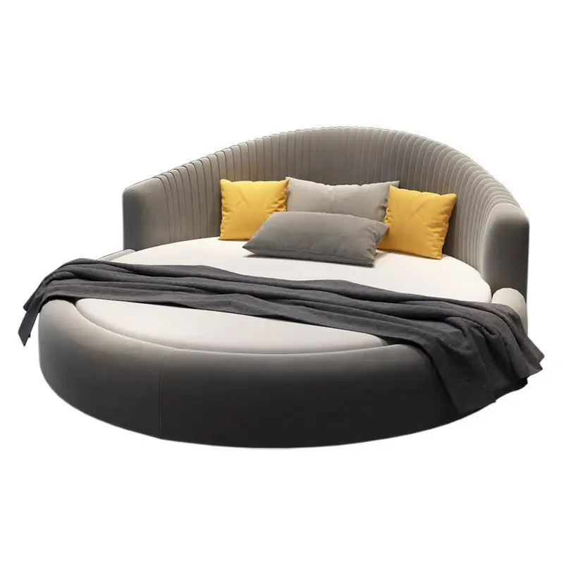 

fabric round double bed modern simple small apartment princess couple hotel villa wedding