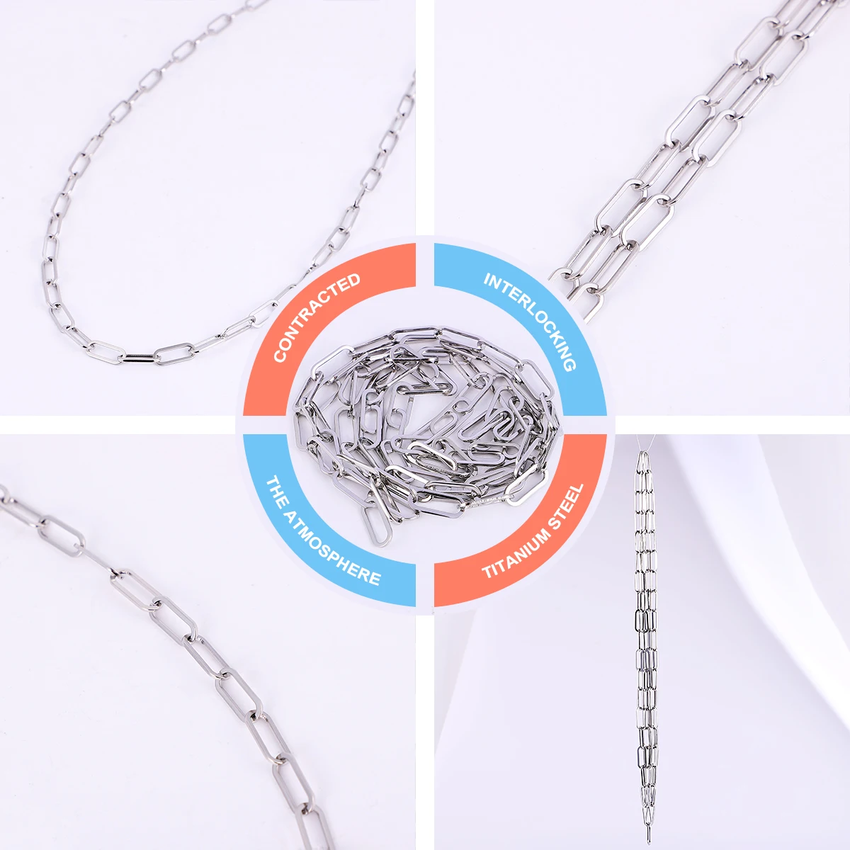 

Stainless Steel Necklace Chain for DIY Jewelry Making Long Link Chains Bag Charms Pendants Bracelets Body Accessories Craft