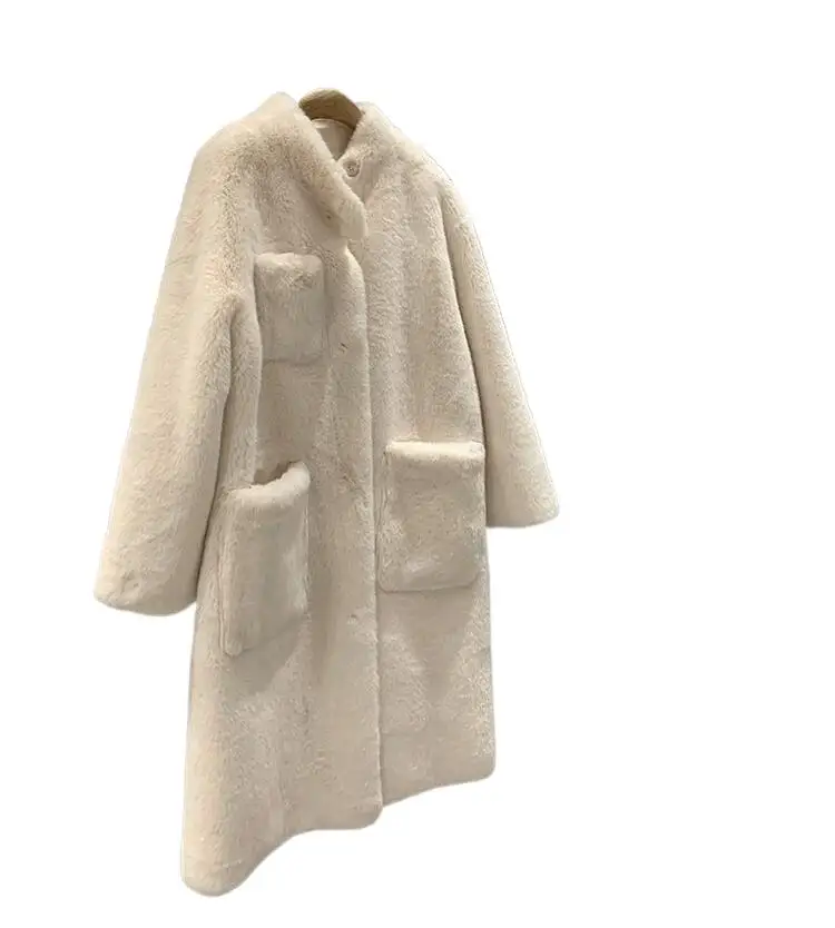 Women's Clothing Fashionable All-Match Mid-Length Faux Fur Coat  Winter New  No.2