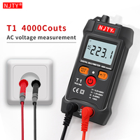 NJTY Mini Digital Multimeter AC/DC Voltage Meter 4000 Counts Smart Multimetro Ohm NCV Electrician Tools Measuring Instruments