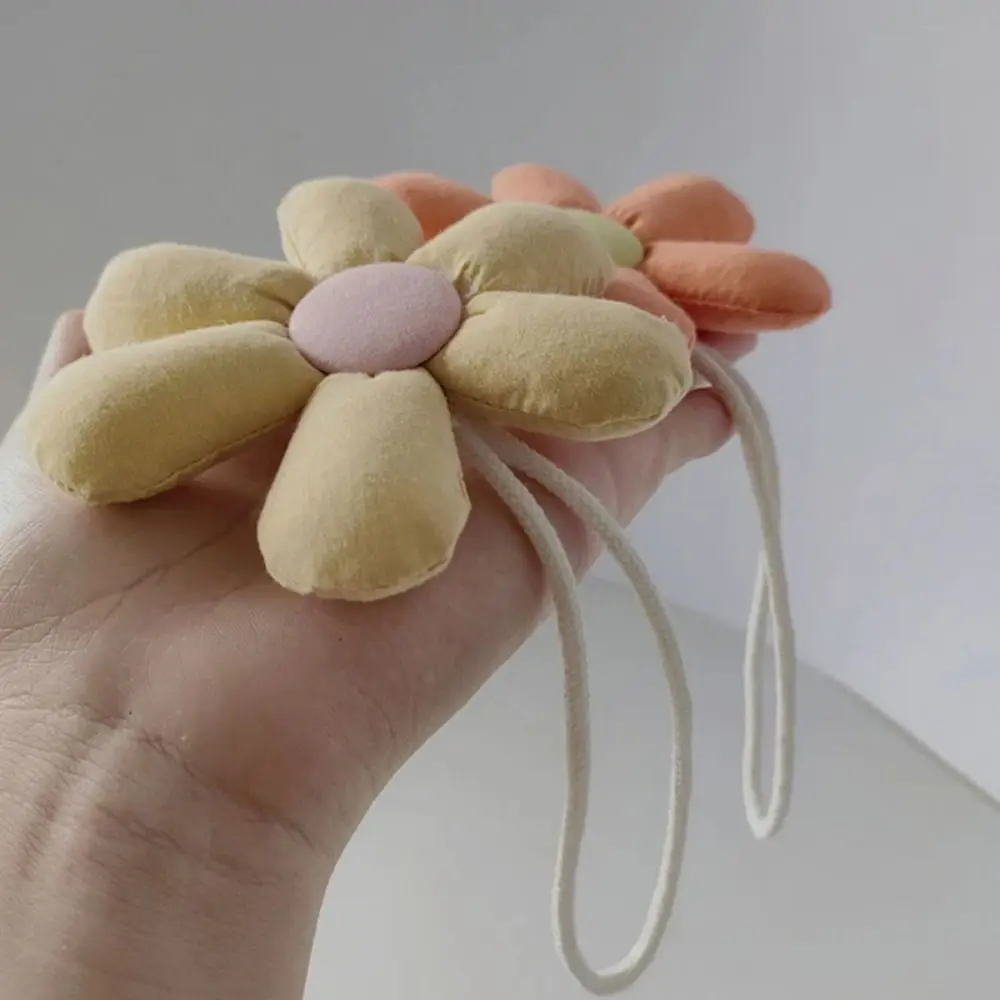Gift Stuffed Floral Lanyard Flower Bag Pendant Cloth Candy Color Handbags Pendant Floral Shape Keyrings Backpack Pendant