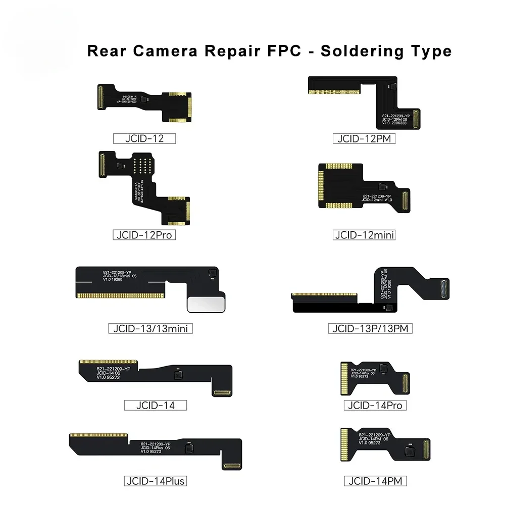 JC Soldering Type Rear Camera Flex Cable for iPhone 11 12 13 14 15 ProMax Solve the problem of mismatched lens codes and pop-ups