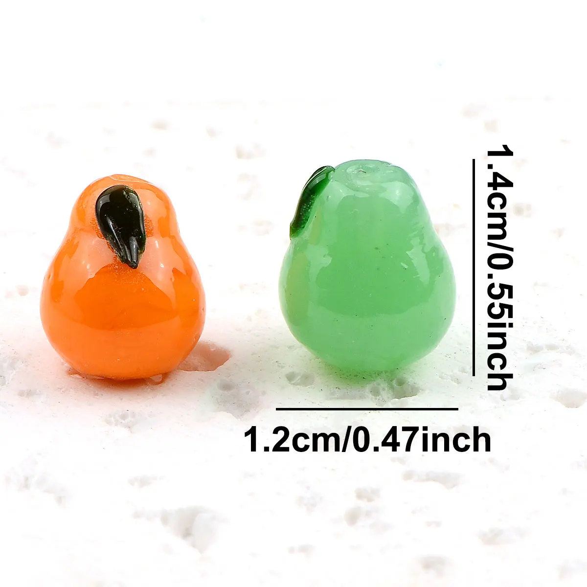 1.2x1.4cm 8pcs Random Color Mix Fragrant Pear Lampwork Beads For Jewelry Making DIY Earring Necklace Bracelet Accessories